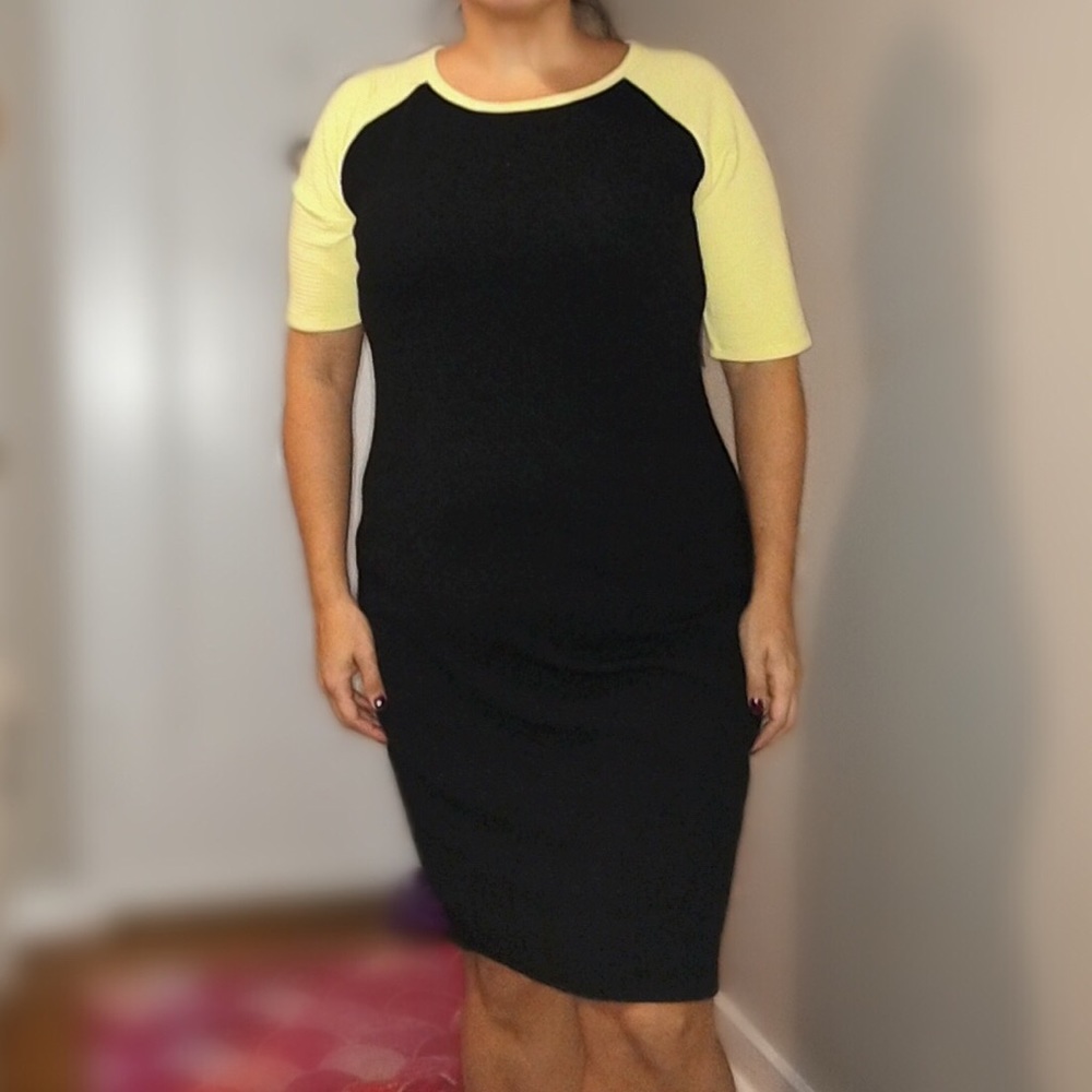 Black and bright yellow Julia dress